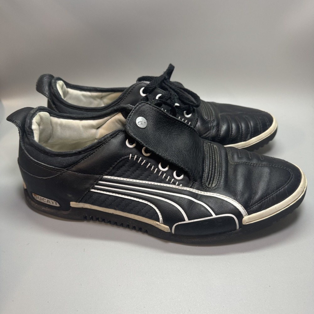 Rare Vintage Puma Ducati Street Cruiser Low Black White Sneakers‎ Shoes Size 12